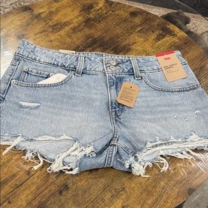 Women’s Levi’s Distressed  Light Blue Denim Shorts